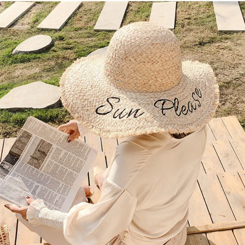 Женская соломенная шляпа с широкими полями пляжная из натуральной рафии