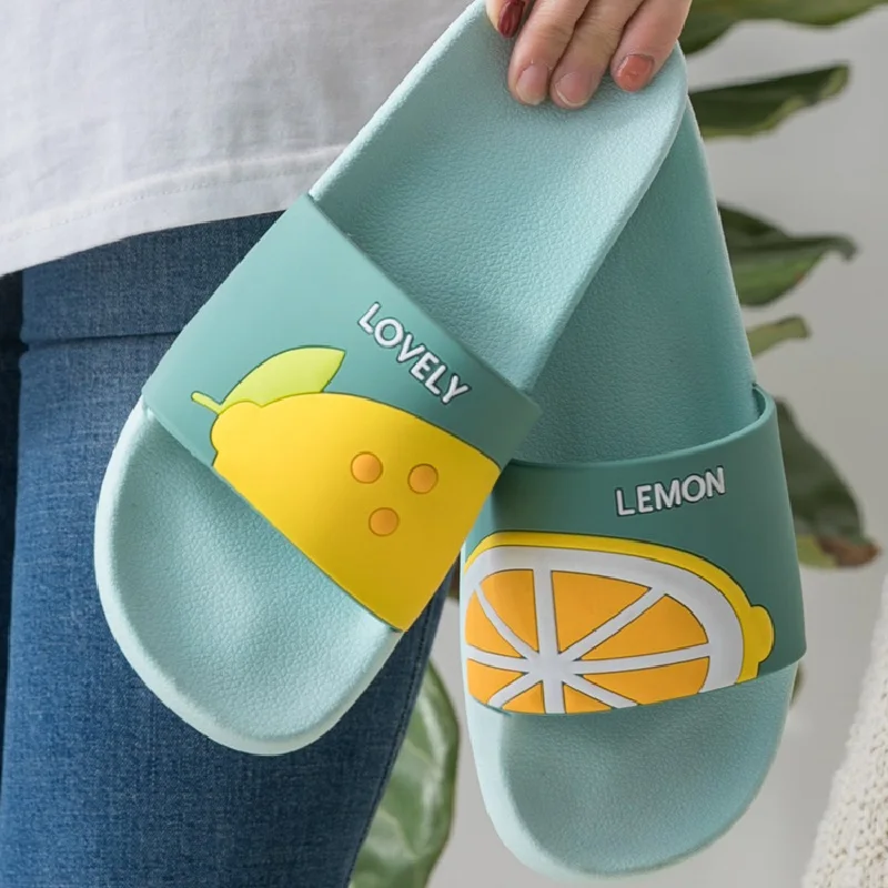 Женские домашние тапочки с фруктами Большие размеры Милая летняя домашняя обувь