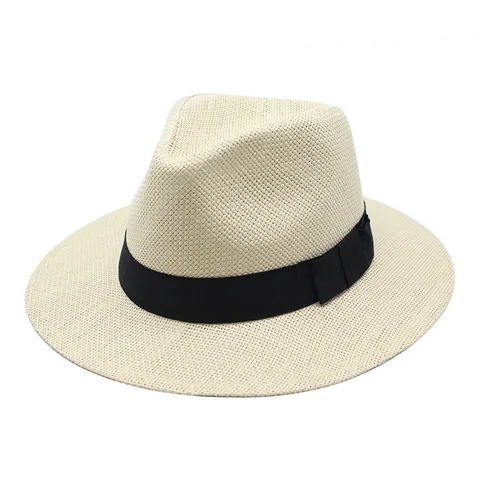 Летняя фетровая Панама джазовая, шляпа, солнцезащитные шляпы для женщин, мужчин, Пляжная соломенная шляпа для мужчин, УФ-защита, шапка, chapeau femme
