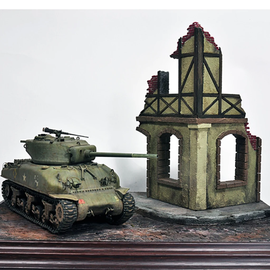 1/35 масштаб Dioramas военный песочный стол модель здания руины Угловой дом война