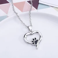 2021europe and the united states hot fashion creative sex heart dog paw pendant new peach heart shaped necklace fashion jewelry