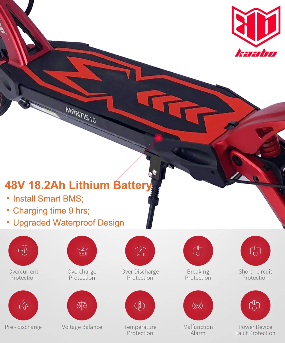 Оригинальный одномоторный скутер Kaabo Mantis 10 800 Вт 48 В Ач скорость 50 км/ч