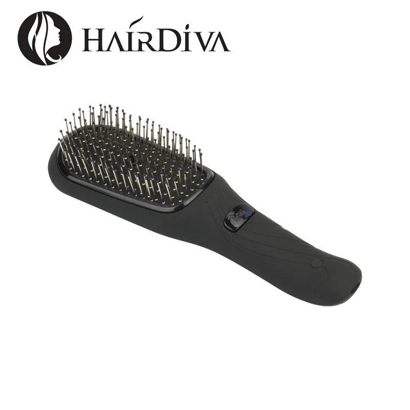 

HairDiva Портативная вибрационная щетка Анион снимает статическое электричество Встряхните кожу головы, чтобы помочь волосам расти USB зарядка