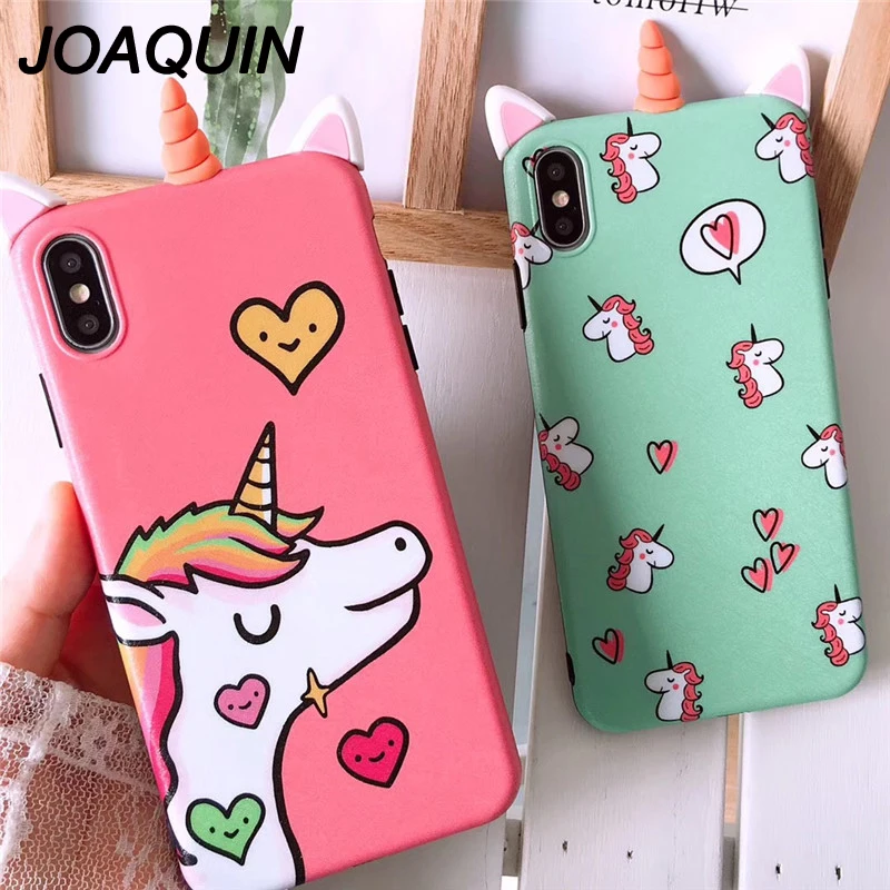 Мягкий силиконовый чехол для iPhone X 8 7 6 S plus XS XR Max Cute Horse с 3D мультяшным единорогом