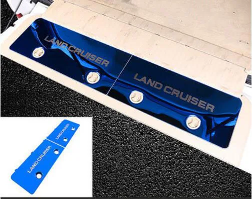 Blue panel Для Toyota Land Cruiser 2008- аксессуары Автомобильная задняя защитная решетка порог для багажника Защитная панель для автостайлинга - Название цвета: Blue panel
