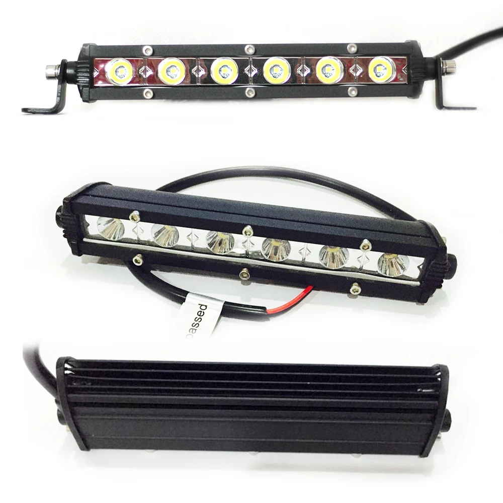 

2 шт., 7-дюймовые светодиодсветодиодный фары 18 Вт, фары рабочего освещения, тонкий Однорядный прожектор, мини-фары для автомобиля, противотум...