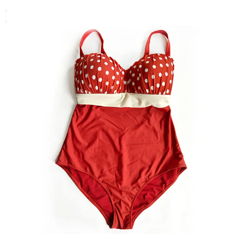 

In 2020, The New Retro Polka-dot One-piece Swimsuit In Europe and America Sexy Swimsuit Plus Size Swimwear Bathing Suit Women