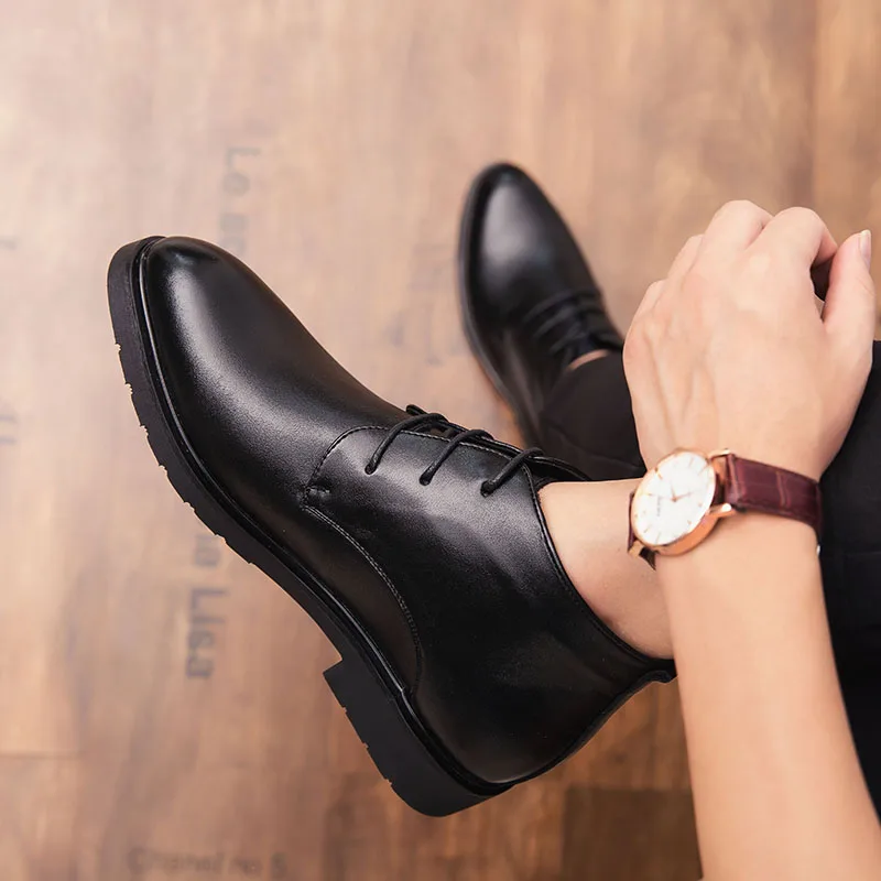 Кожаная роскошная мужская повседневная обувь Мужская на шнуровке Повседневные