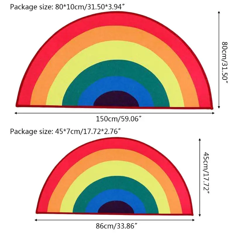 

2020 New Household Rainbow Area Rug Colorful Floor Mat Doormat Decorative Carpet Decor