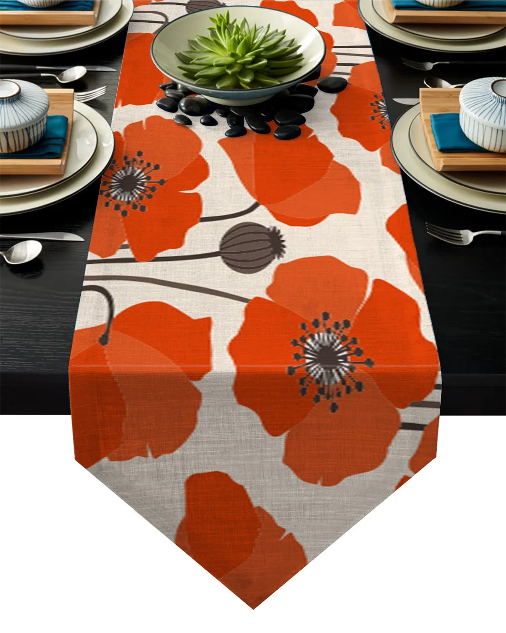 Современная настольная дорожка для свадебной вечеринки с изображением