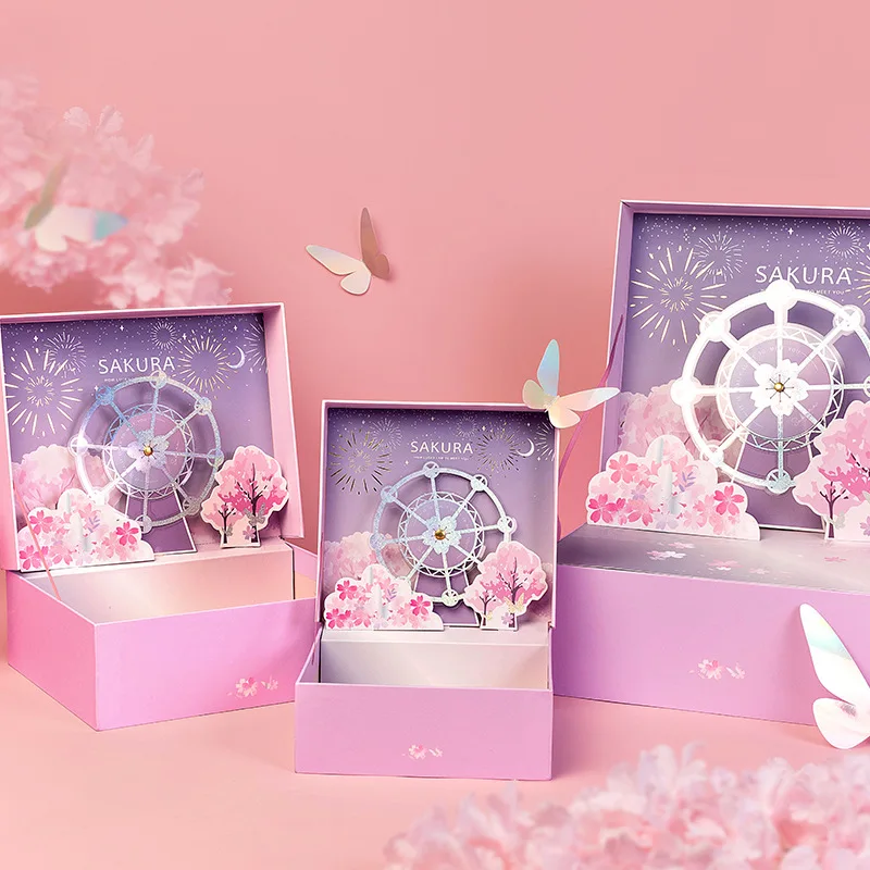 

AVEBIEN Cherry Blossom Gift Box packaging Creative High-end Romantic Flower Box 2021 New Product Small 3D Stereo Gift Boxs сђмка