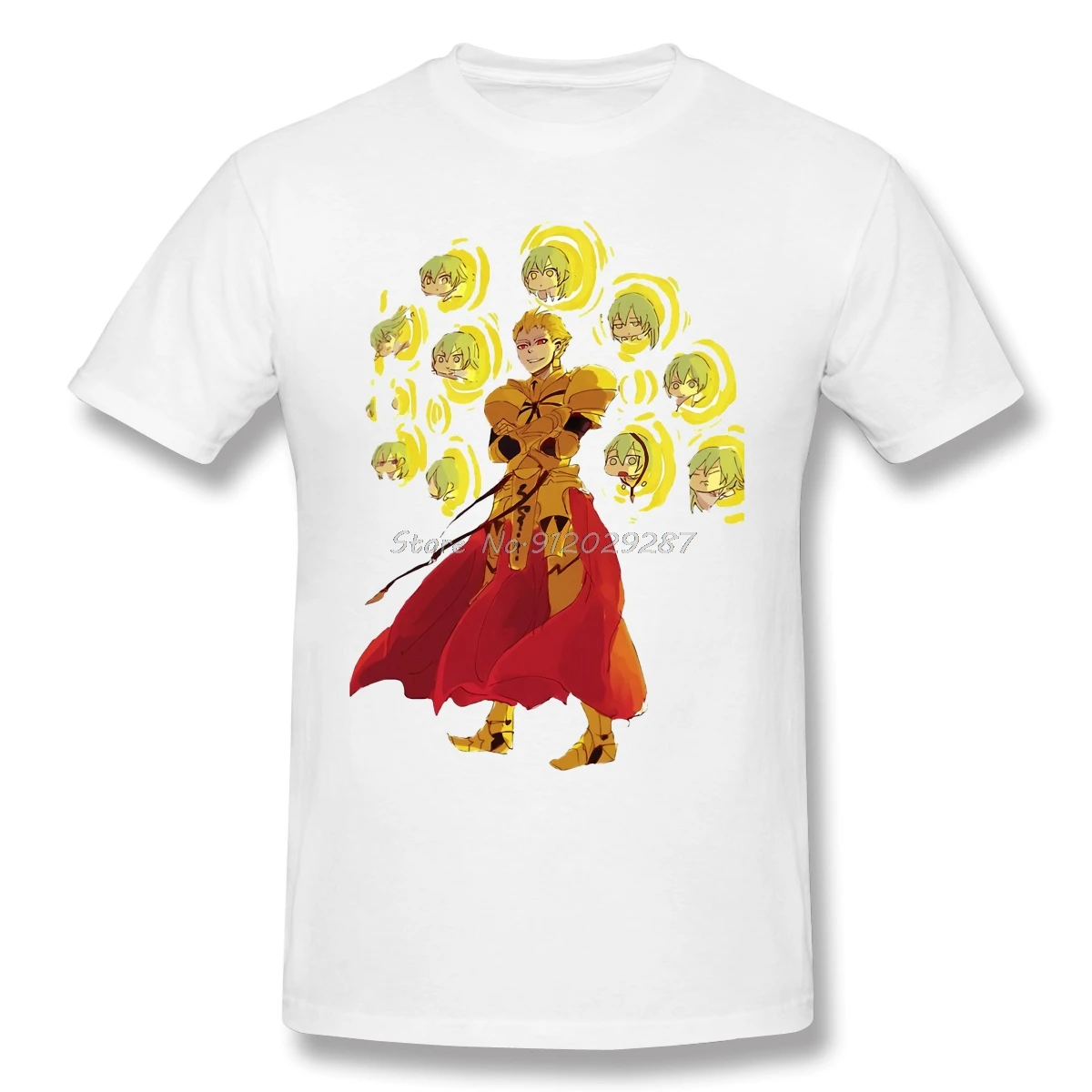 

Men FGO Fate Grand Order The Holy Grail War Games Black T-Shirt Gilgamesh Using The Best Weapon Pure Cotton Tees Harajuku Daily