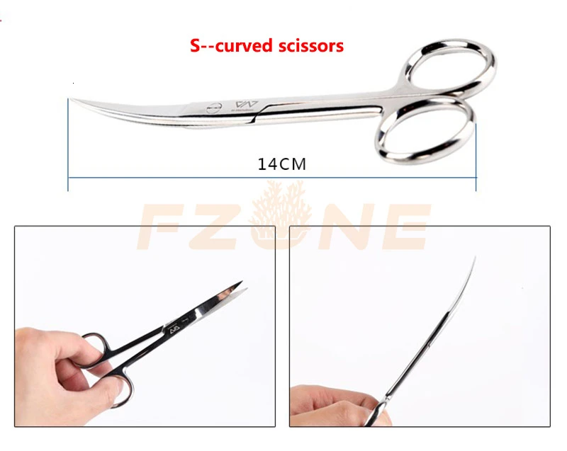 VIV водные ножницы из нержавеющей пружинной стали, качество ada - Цвет: S-Curved Scissors