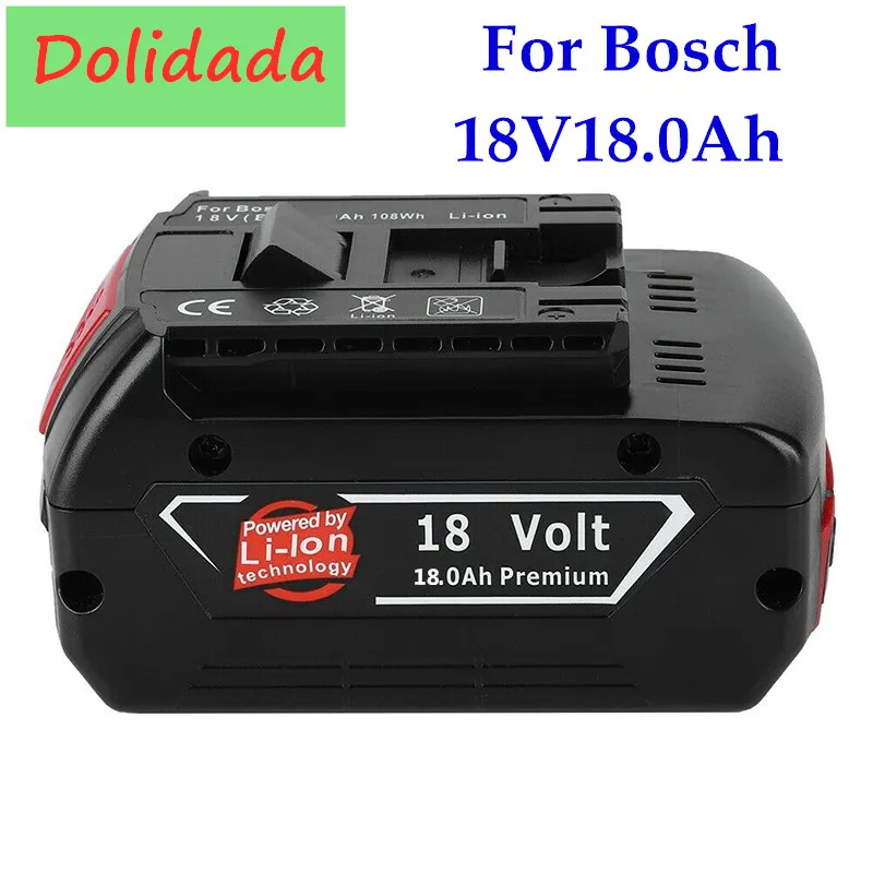 

3PCS 18V18000mAh Rechargeable Li-ion Battery For Bosch 18V 18.0Ah Battery Backup Portable Replacement BAT609 Indicator light