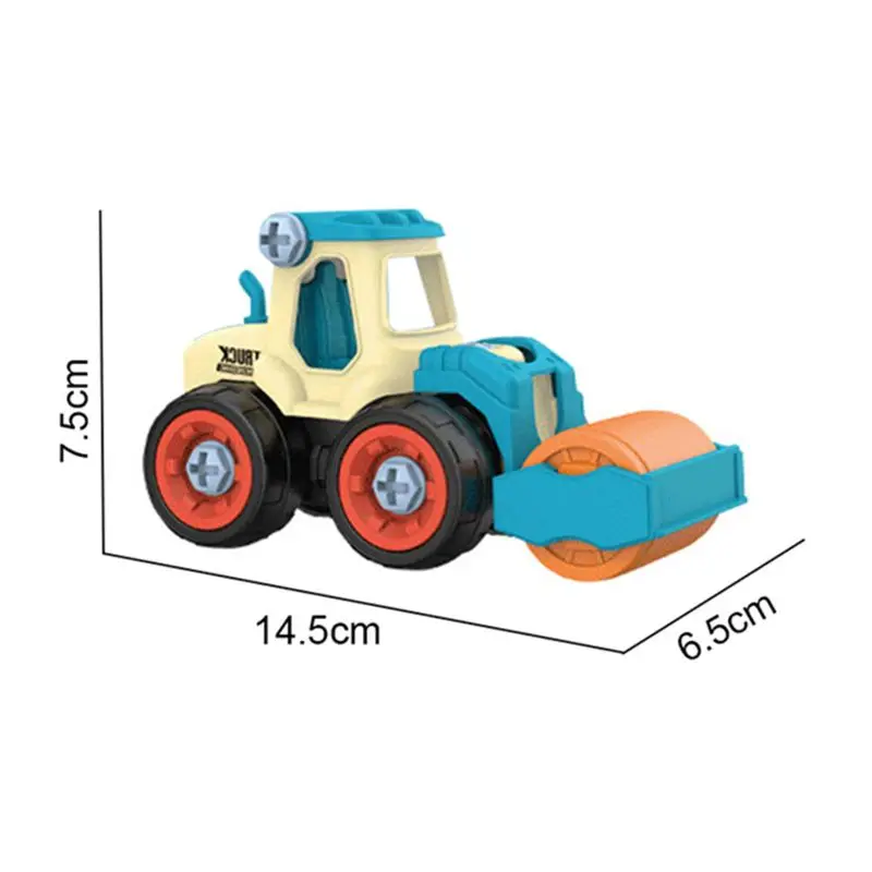 

4pcs Construction Toy Engineering Car Fire truck Screw Build and Take Apart Great for Kids Boys
