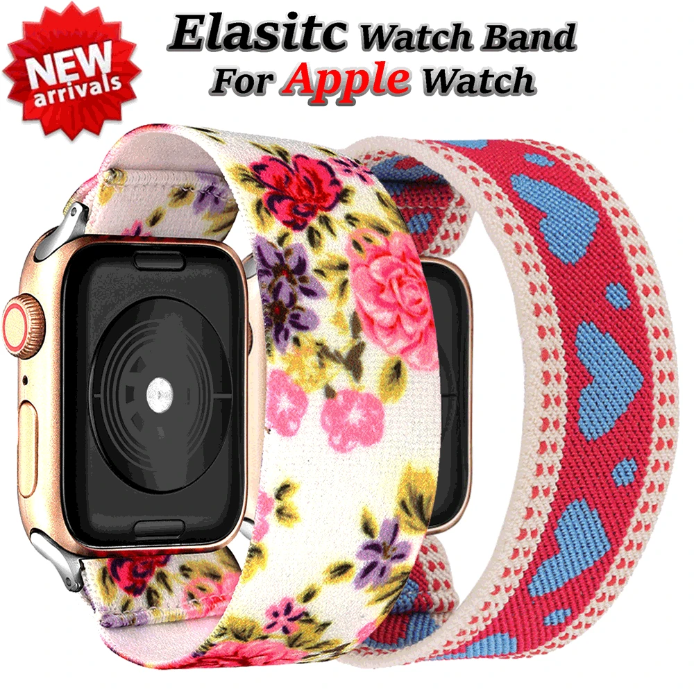 

Elastic Nylon Watch Band for Apple Watch 42mm 44mm Bohemia Solo Loop Watch Straps for IWatch 6 SE 5/4/3 2 38MM 40MM Breathable