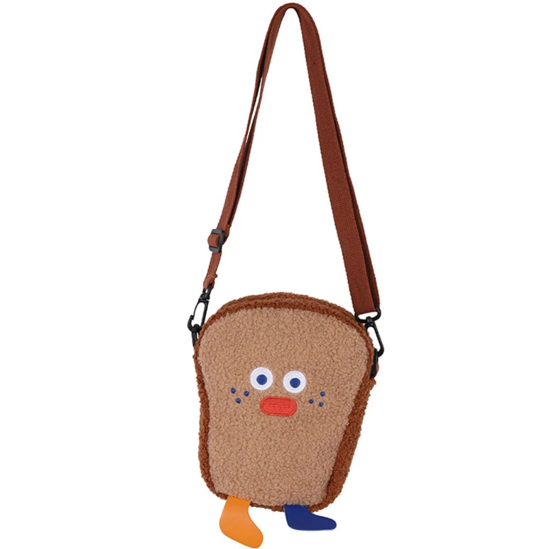 

Cute Toast Lamb Wool Shoulder Bag Personality Fashion Women Shoulder Messenger Bag Casual Daily Wear Crossbody Purse