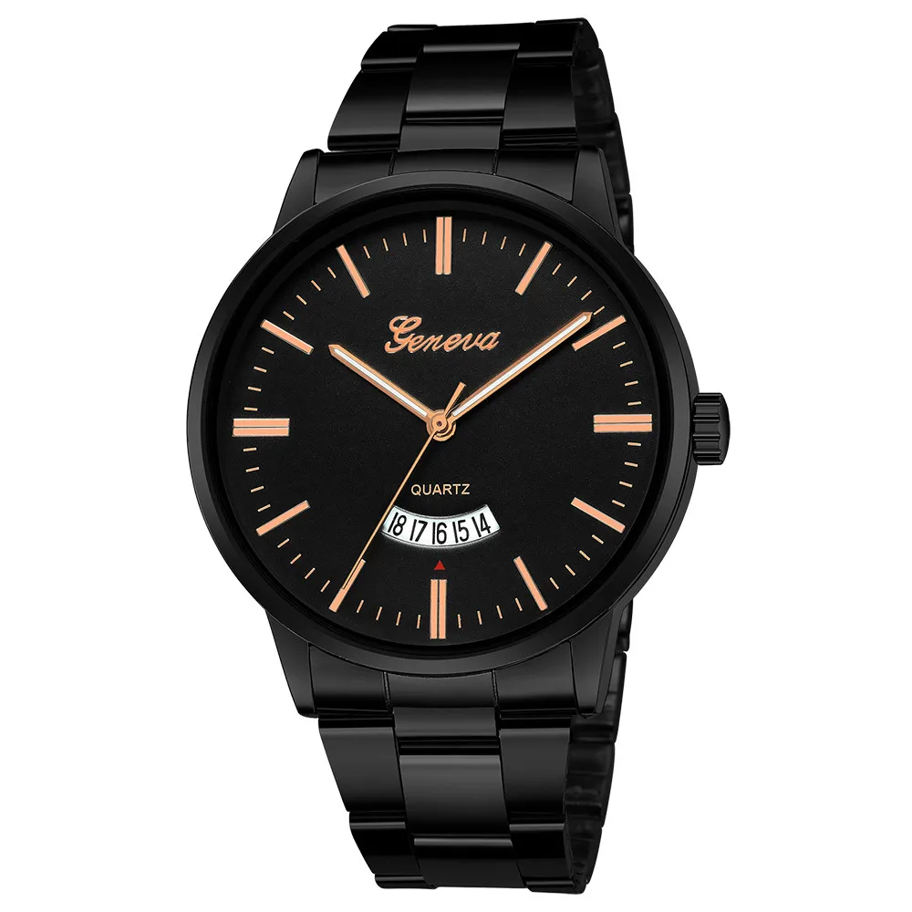 

Men luxury watch business Military Quartz watch golden stainless steel band men watches Date calendar male clock Relogio