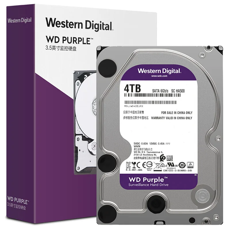 Жесткий диск Western Digital WD Purple 4TB внутренний HDD SATA 6 0 ГБ/сек. 3 5 &quotдля камер