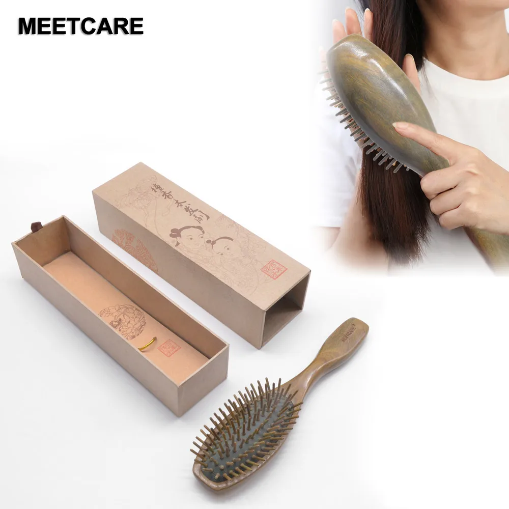 Расческа для массажа головы профессиональный уход за волосами зеленая