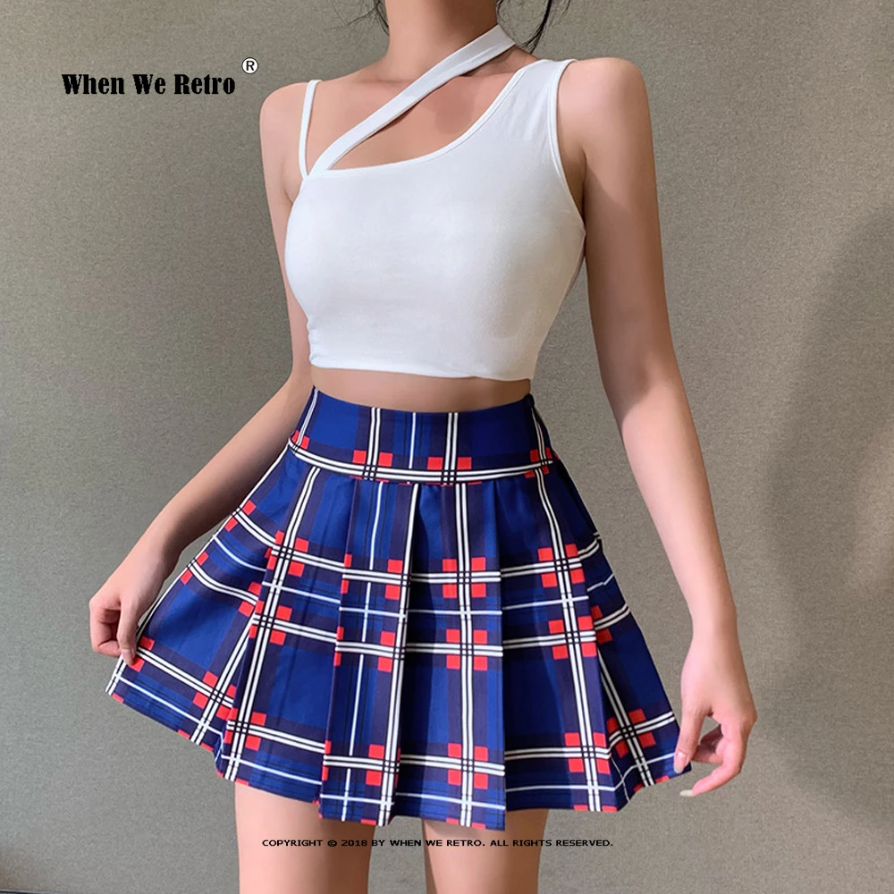 

Gothic Short Sexy Mini Check Plaid Skirt Japanese Sweet College Style Uniform Pleated Skirts VD2108