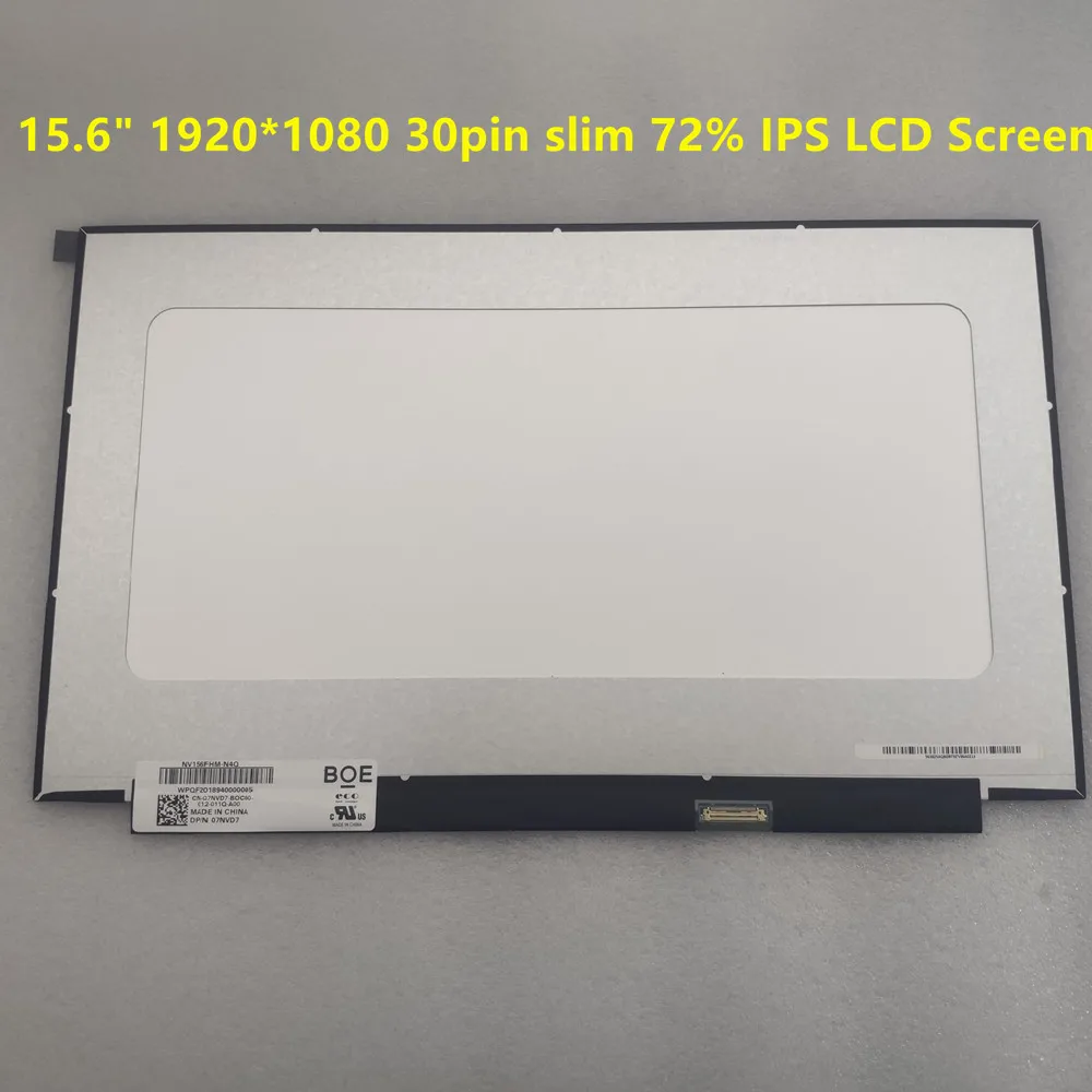 

15.6 Inch Slim Laptop LCD Screen 1920*1080 FHD 72% NTSC EDP 30Pins NV156FHM-N4Q