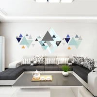 creative simplicity diy home wall sticker geometric triangle art wallpaper bedroom living room decoration mural