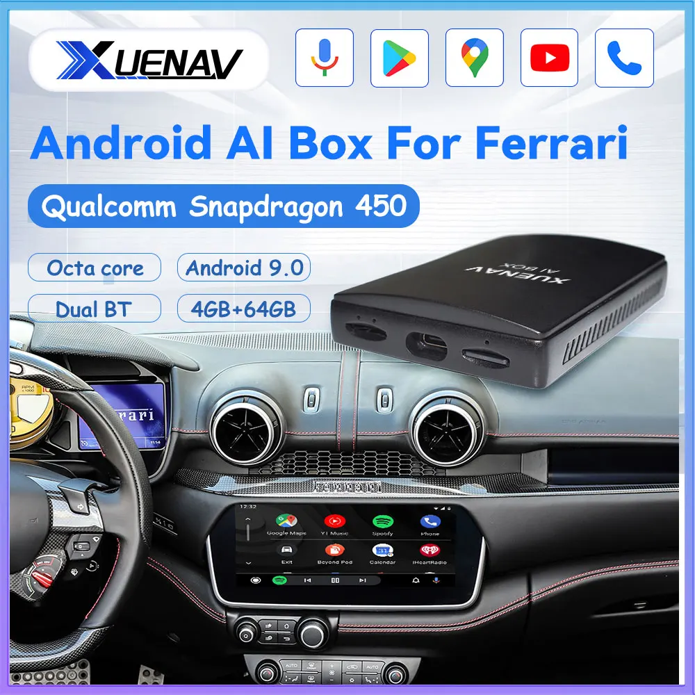 

Carplay Ai Box Mini для серии Ferrari 2016-2020 Android Box Apple Car play Беспроводной Android автомобильный мультимедийный плеер YouTube
