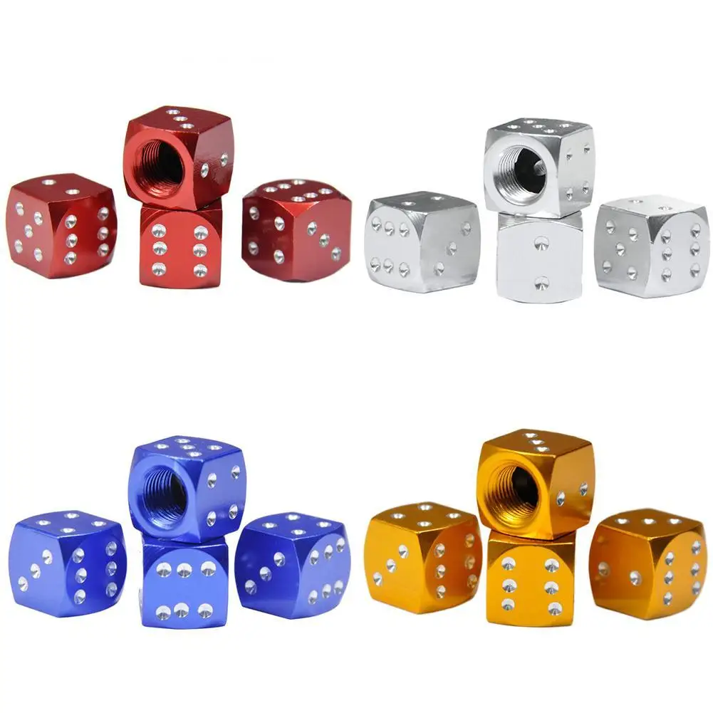

4Pcs Dice Design Dust Valve Caps Motorcycles Electric Cars Tyre Tire Stem Cover Motorcycle Accessories