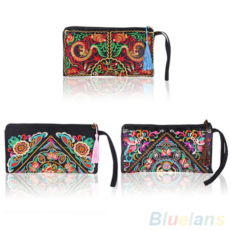 Женская Ретро-сумка Этническая вышивка кошелек держатель для монет сумка