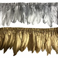 2meters gold silver dipped goose feathers for decoration on tape trims fringe ribbon goose feather ribbons for needlework plume