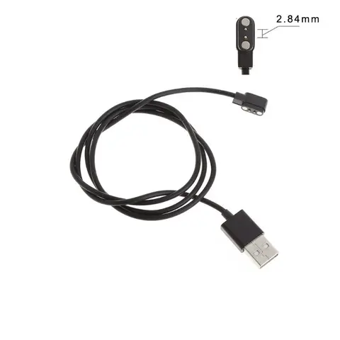 Магнитный зарядный USB-кабель 80 см, шнур для умных часов с магнитной вилкой 2,84 мм - изображение