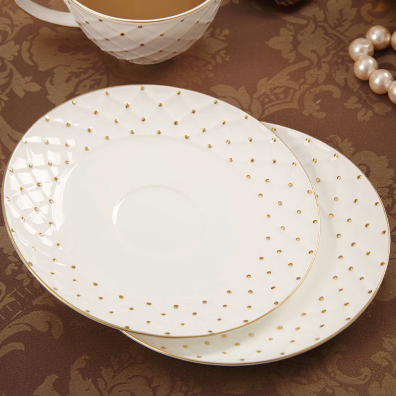 Кофейная чашка с жемчужным узором и блюдце в европейском стиле домашняя посуда