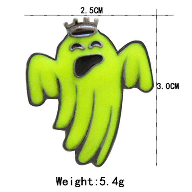 

Halloween Pin Brooches Ghost Neon Green Glow In The Dark Enamel Pins Lapel Pins Jeans Shirt Metal Badge Halloween Gift Jewelry