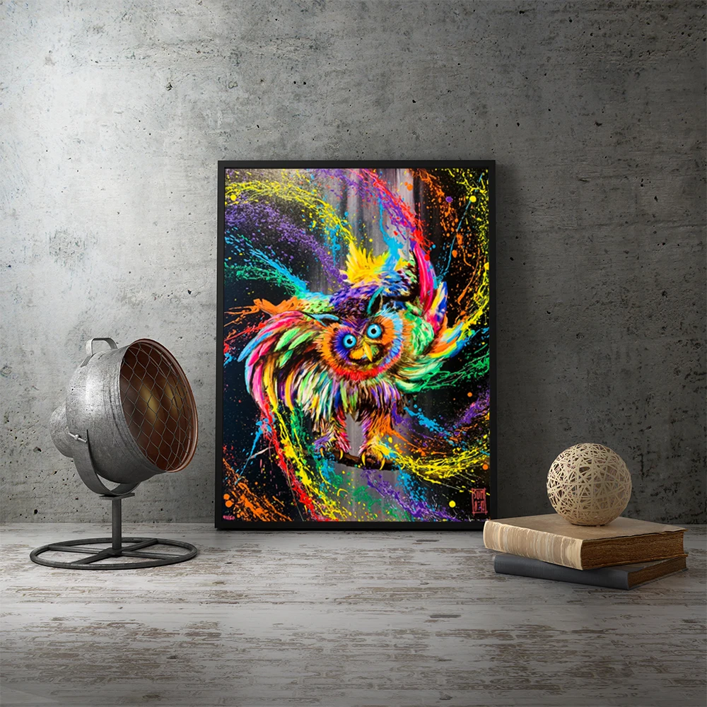 Абстрактный настенный постер с изображением слона совы | Дом и сад