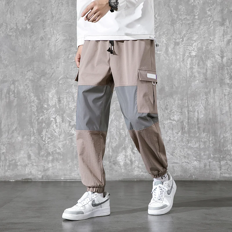 

Streetwear Hip Hop Cargo Pants Men Women Ribbon Letter Embroidery Japanese Joggers Trousers Casual Harem Pants Fashihon Harajuku