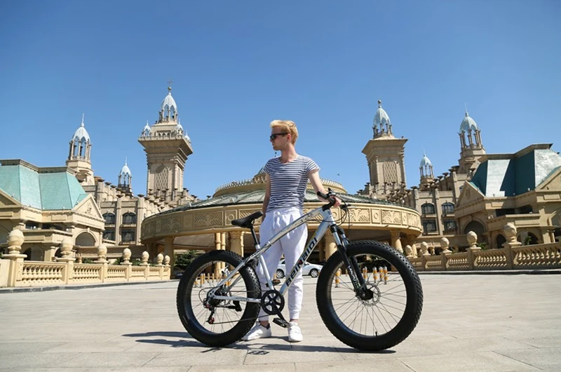 Горный велосипед 4,0 fat tire велосипедный двойной дисковый тормоз пляжный велосипед Снежный велосипед светильник из высокоуглеродистой стали горный велосипед