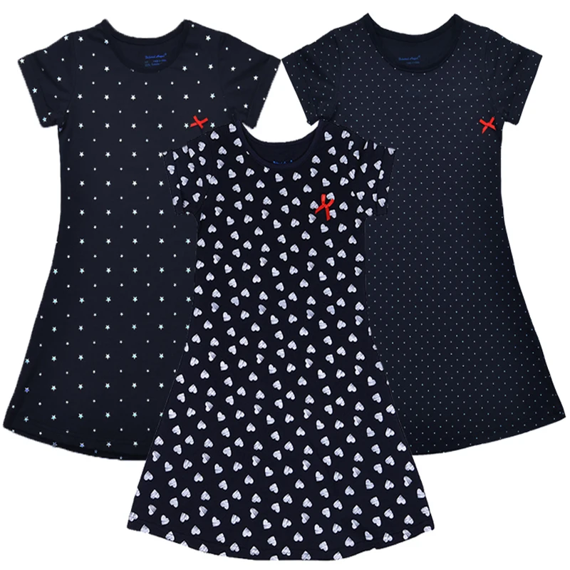 Princess Baby Dresses Stars Print Cute Girls Tutu Cotton Stripe Children's Dress Kids Girl Party Wear Clothing | Детская одежда и
