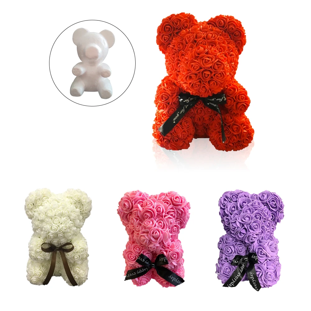 Цветок розы плюшевый мишка моделирующие формы пенополистирол пенопласт белый на