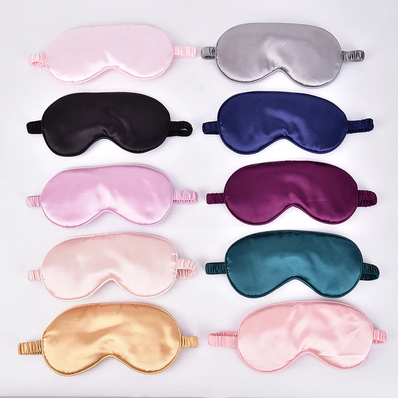 

NEW 1PCS Imitated Silk Sleep Eye Mask Padded Shade Eye Cover Patch Sleeping Mask Eyemask Blindfolds Travel Relax Rest Women Men