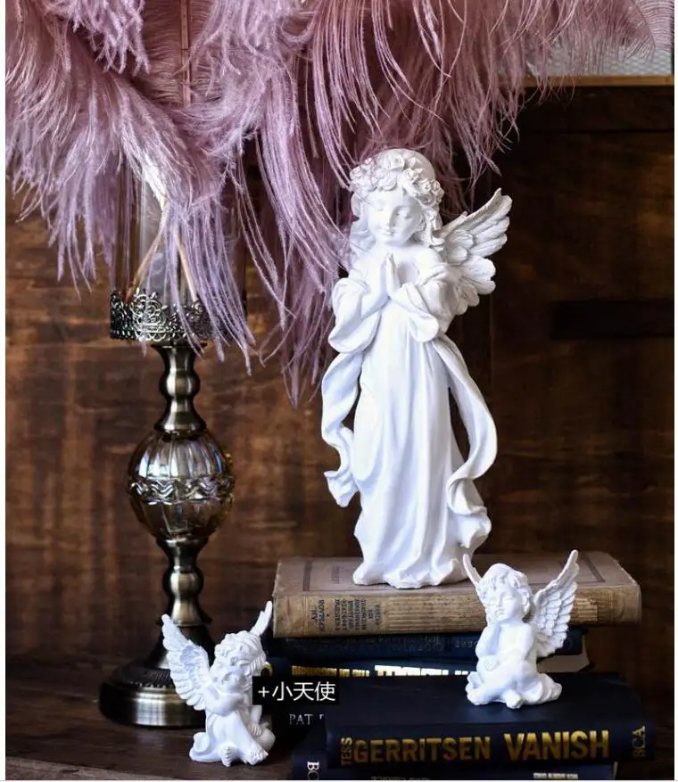 

AMERICAN RETRO RESIN GIRL ANGEL ORNAMENTS HOME DESKTOP CUTE FAIRY STATUE CRAFTS DECORATION WEDDING GIFT OFFICE FIGURINES DECOR