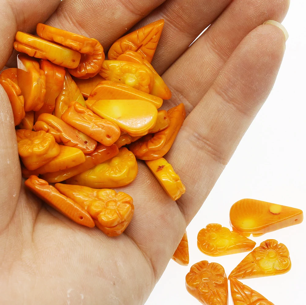 5 шт./пакет натуральная морская бамбуковый Коралл треугольник резные коралловых