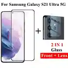 2 в 1 защитная пленка из закаленного стекла для Samsung Galaxy S21 ультра 5G, Защитное стекло для экрана для galaxy S21 плюс 5G для стеклянного объектива камеры для S21