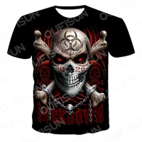 2021 brand new mens summer skull print mens short sleeved t shirt 3d t shirt casual breathable oversized male tops tee 6xl