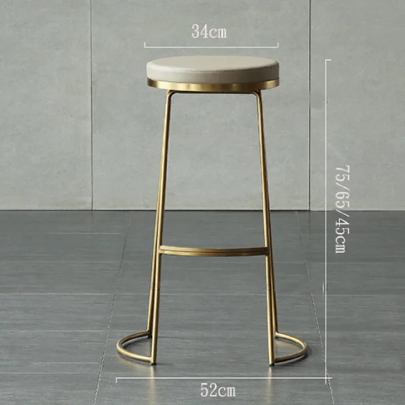 Скандинавский барный стул кованый железный модный кофейный золотой высокий