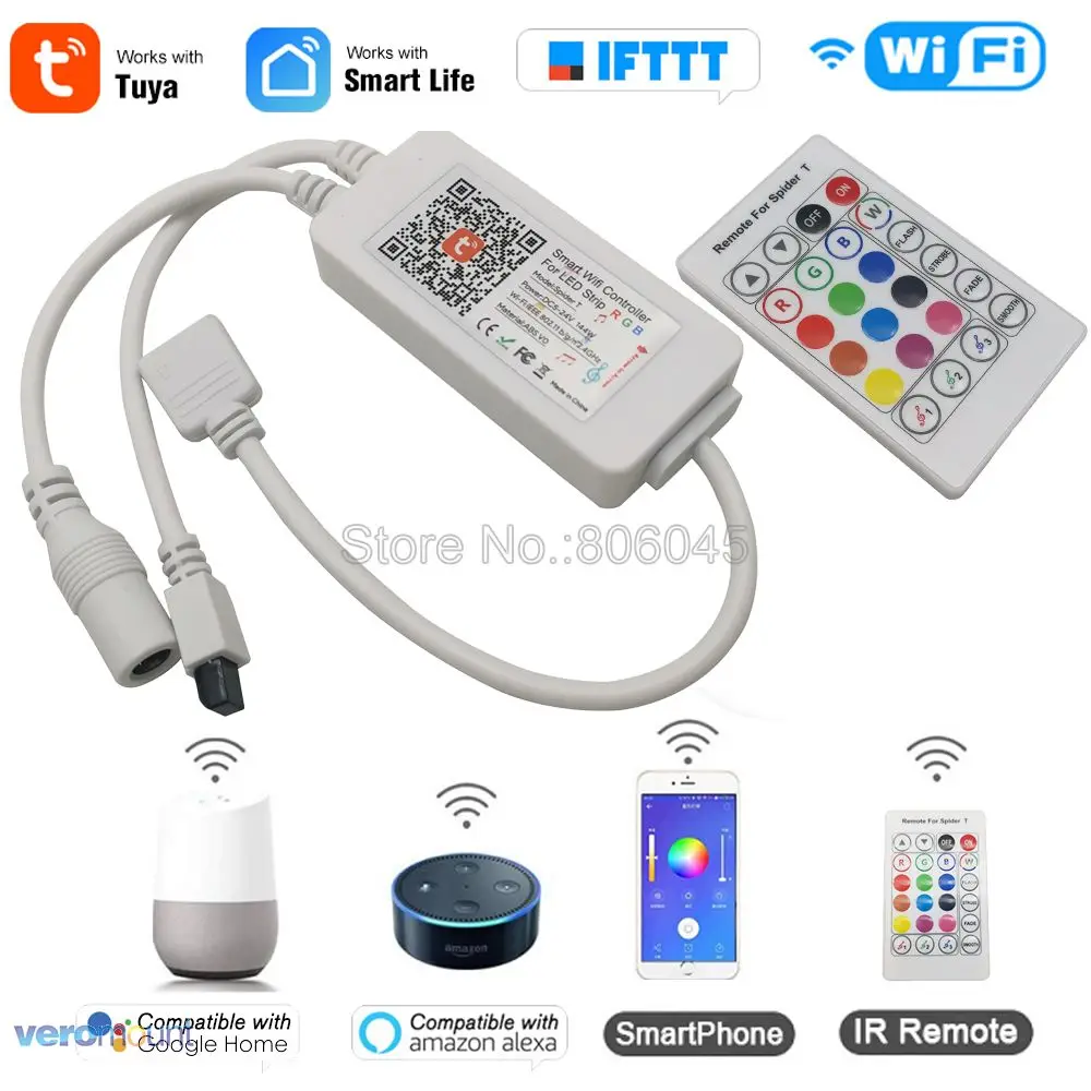 Tuya Smart Life цветных (RGB) светодиодных лент Wi Fi Управление Приложение для смартфона