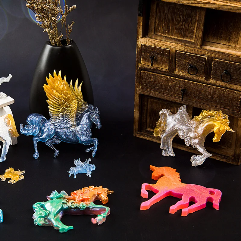 

Новая силиконовая форма pegasus, 3d форма в стиле Фэнтези, радуга, лошадь, единорог, форма «сделай сам», аксессуары для ювелирных изделий, инструм...