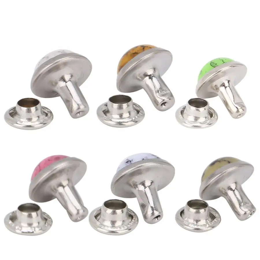 40 шт 8 мм круглый бирюзовый заклепка шпилька браслет с шипами одежда декорация