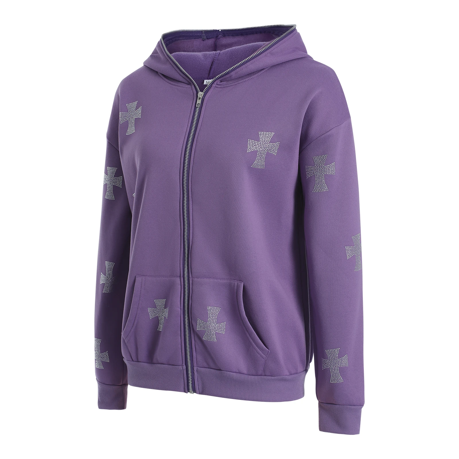 

Женская Повседневная Толстовка стразы, толстовка с длинным рукавом и карманами