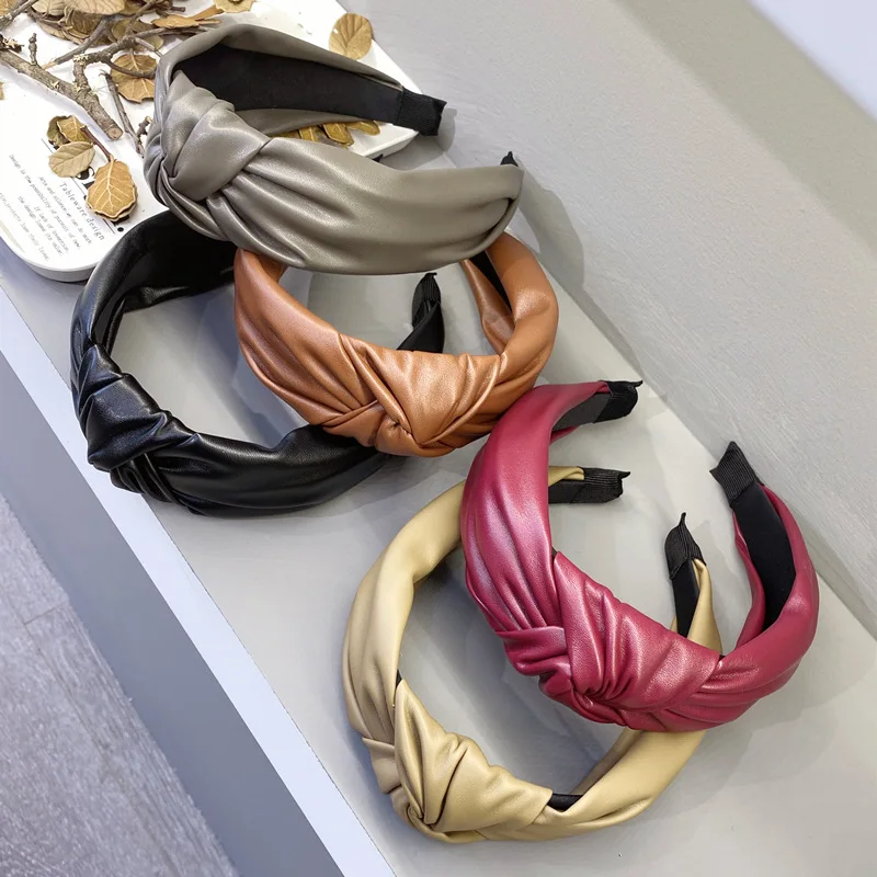 

Women Bezel Accessories Turban Headband Clips Solid Vintage Hair Bands